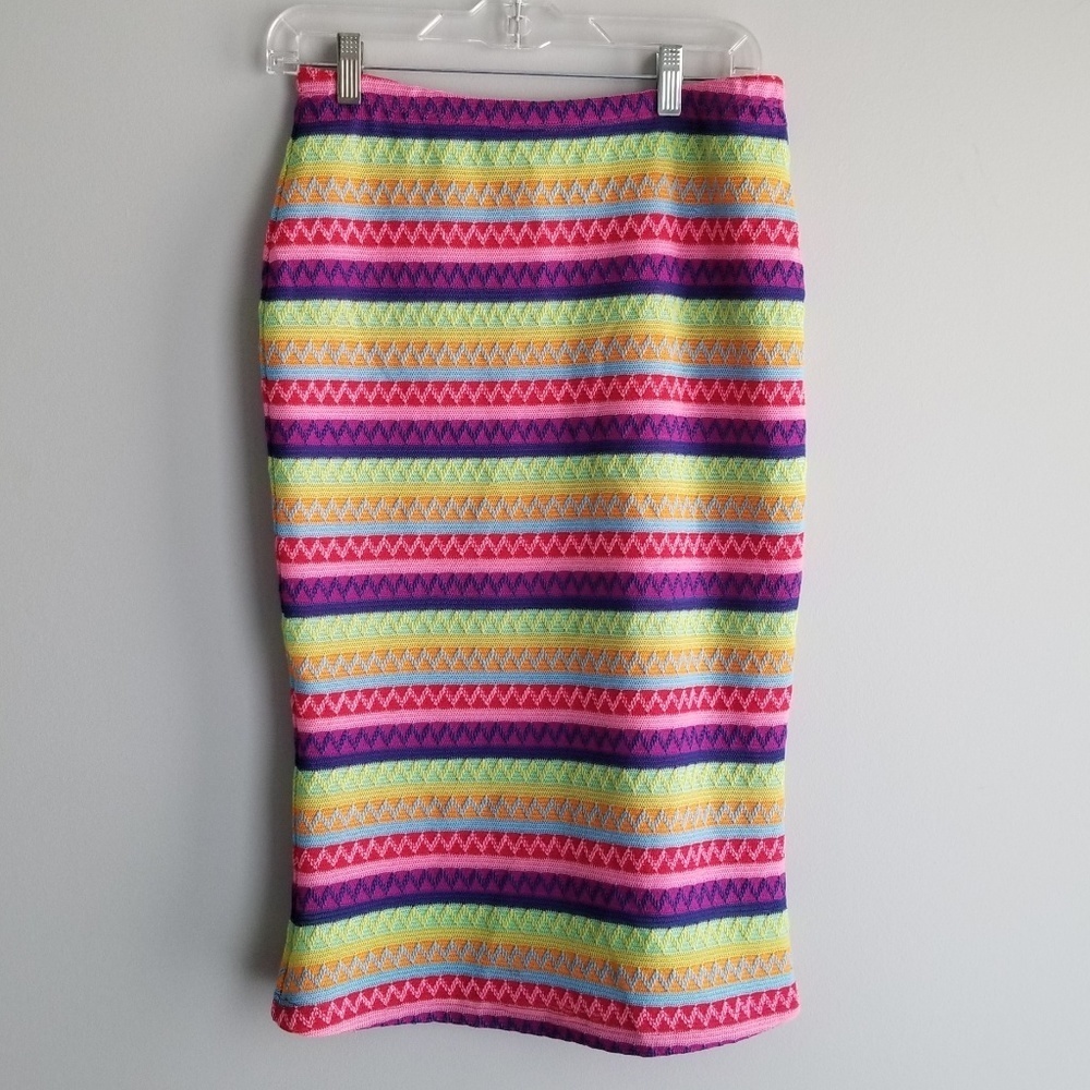 BISOU BISOU Multi-Colored Pencil Maxi Skirt Size S